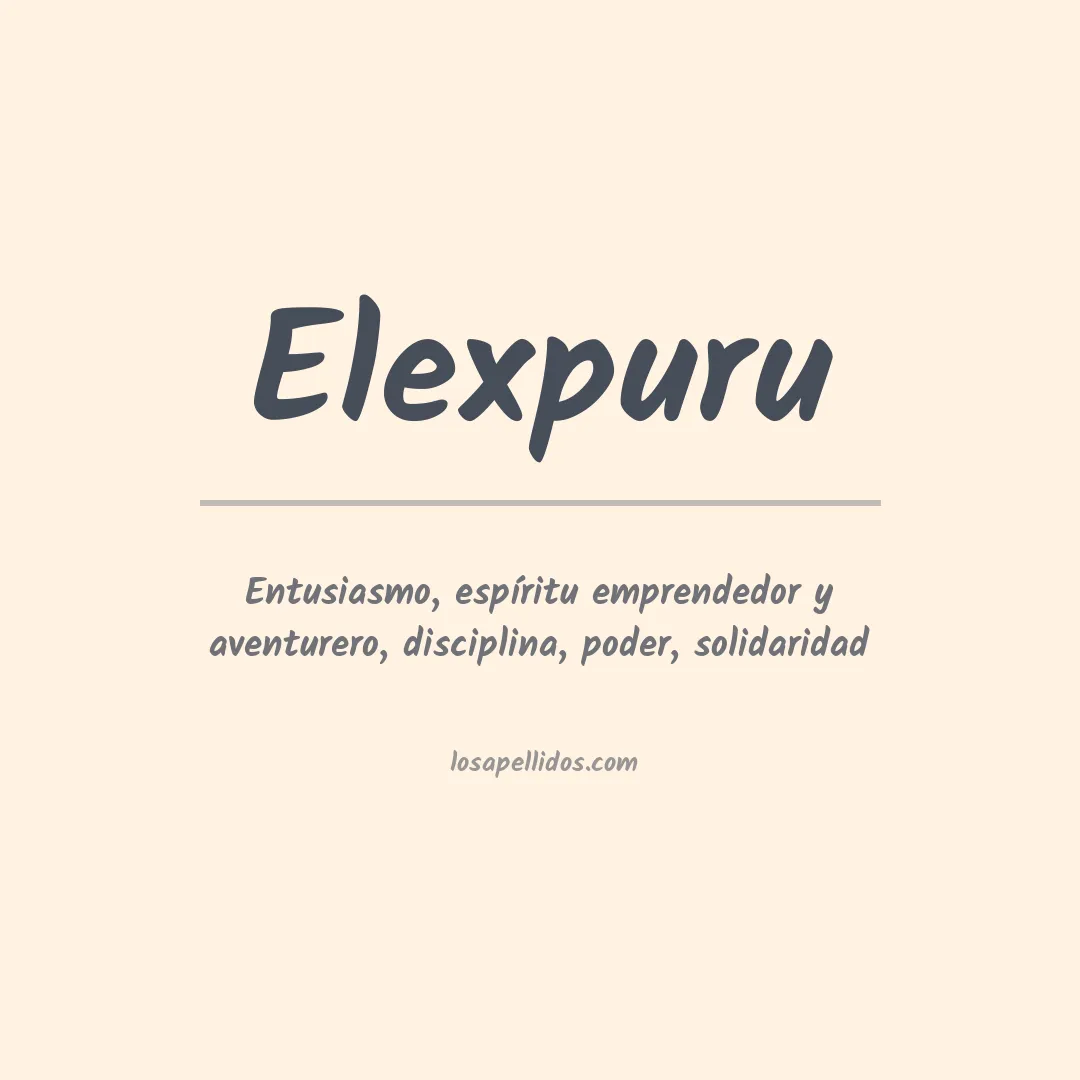 Significado del Apellido Elexpuru