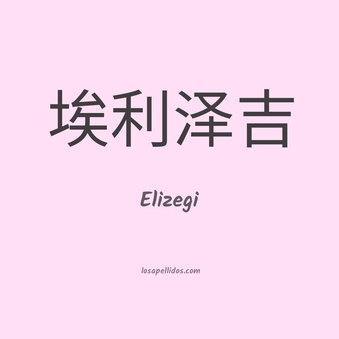 Elizegi en chino