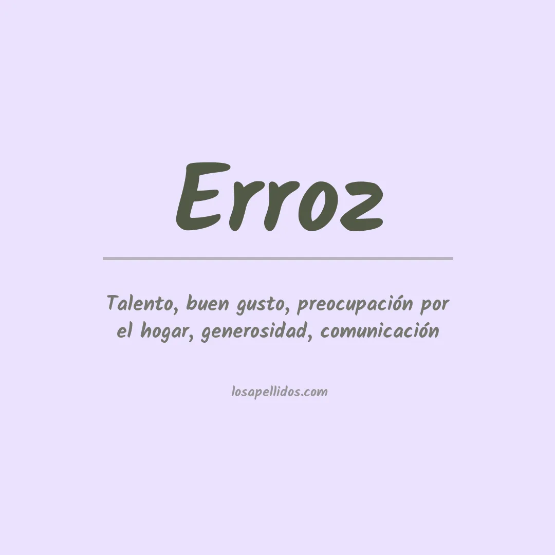 Significado del Apellido Erroz