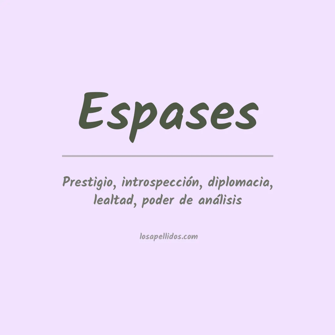 Significado del Apellido Espases