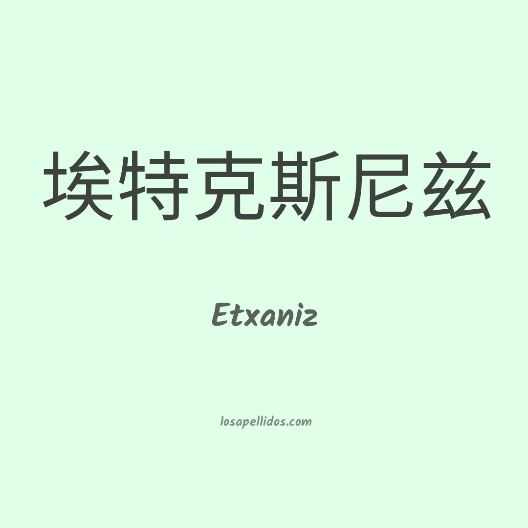 Etxaniz en chino