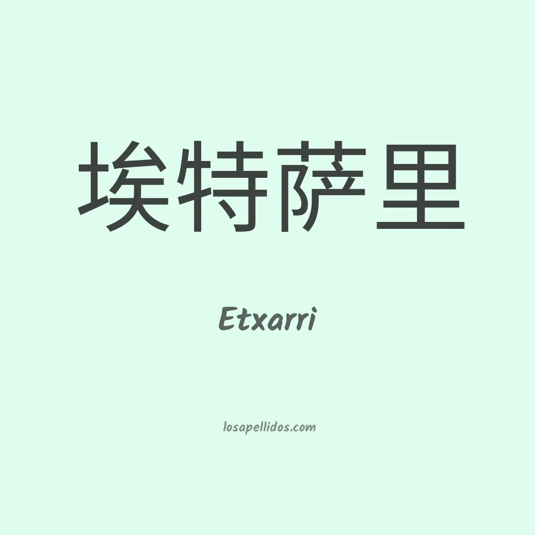 Etxarri en chino