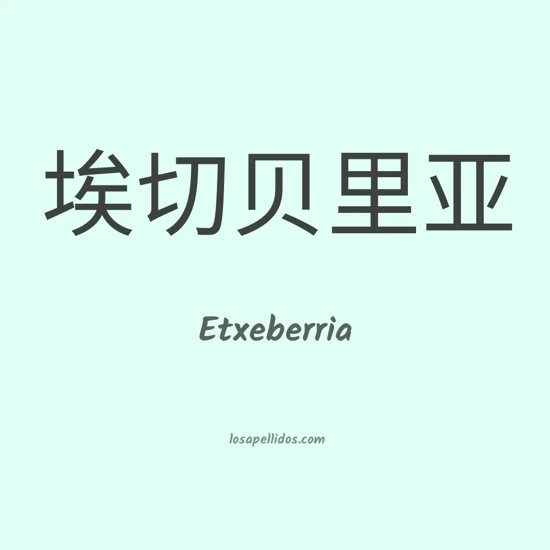 Etxeberria en chino