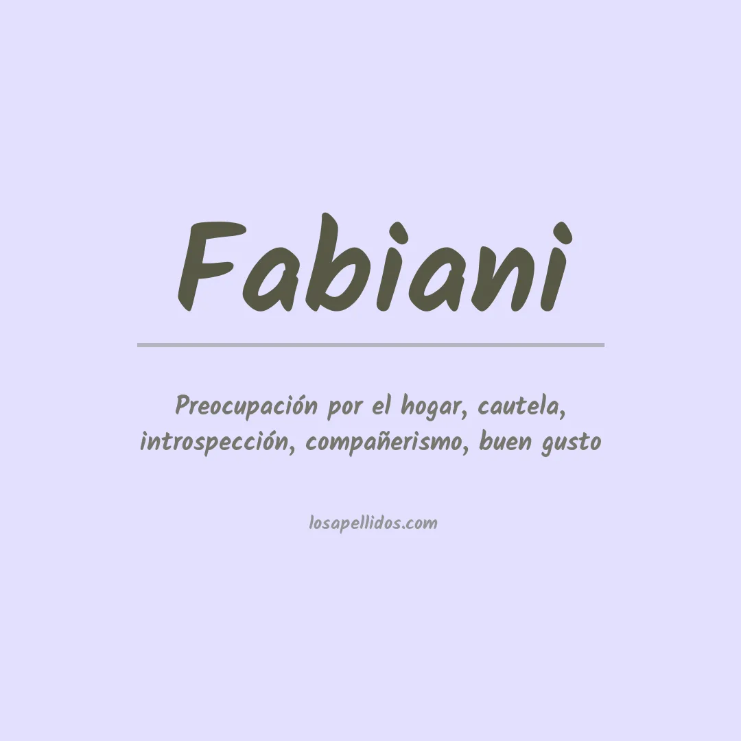 Apellido Fabiani