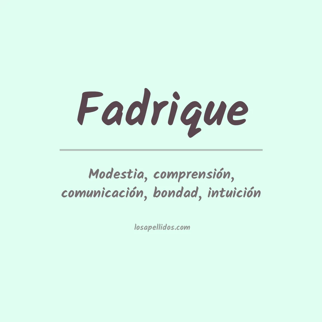 Apellido Fadrique