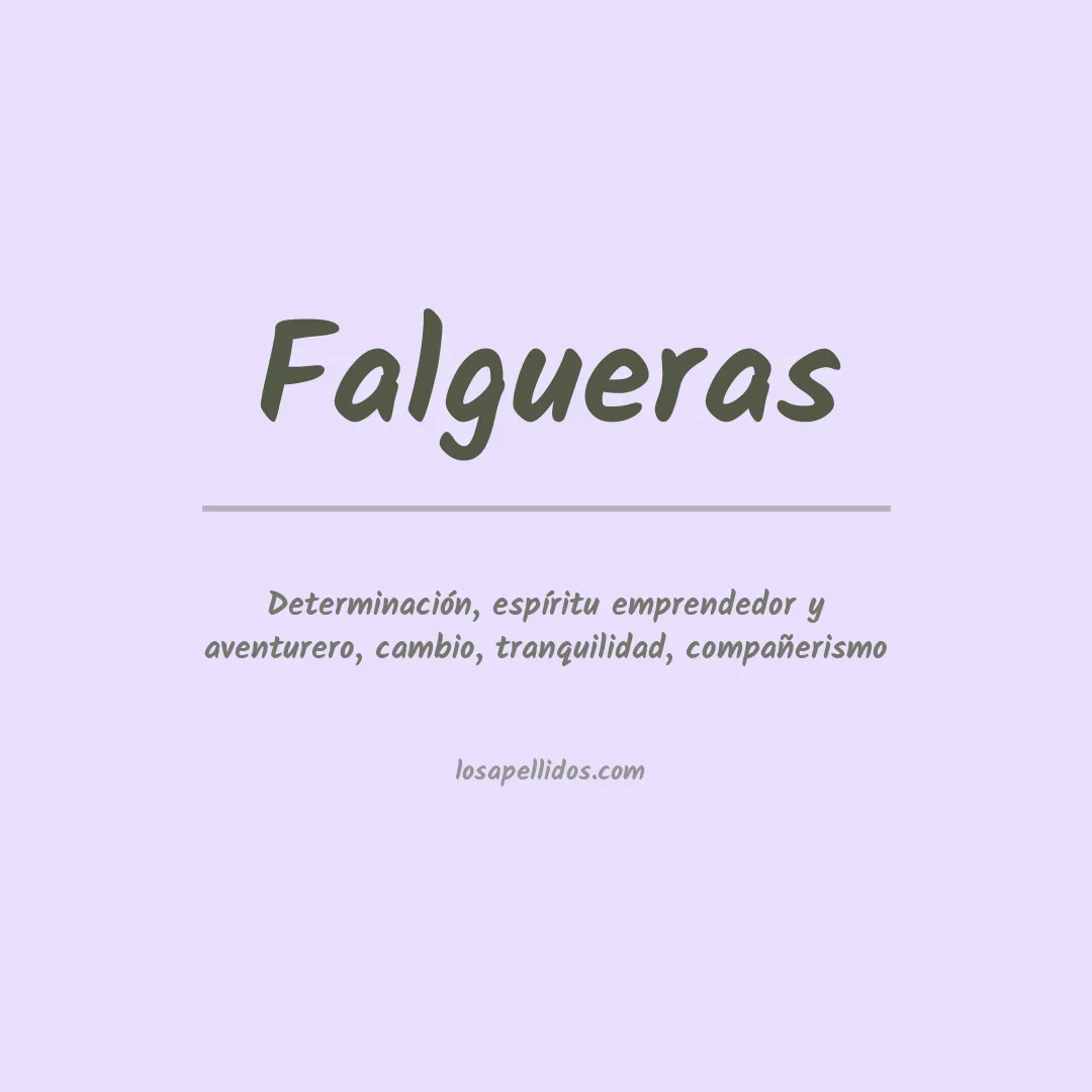 Significado del Apellido Falgueras