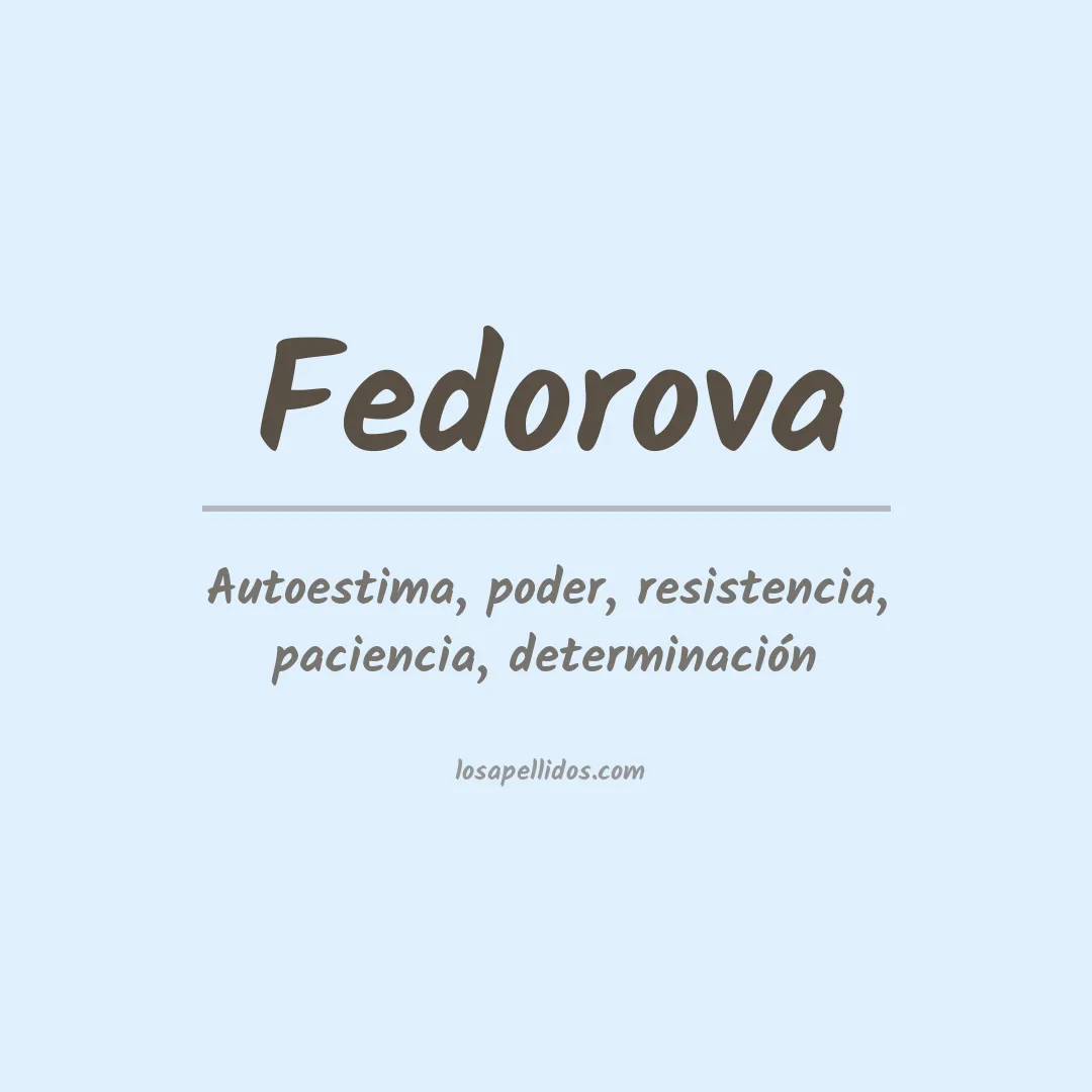 Apellido Fedorova