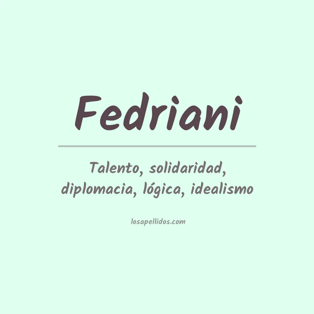 Apellido Fedriani