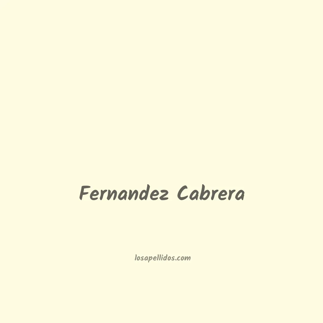 Fernandez cabrera en chino