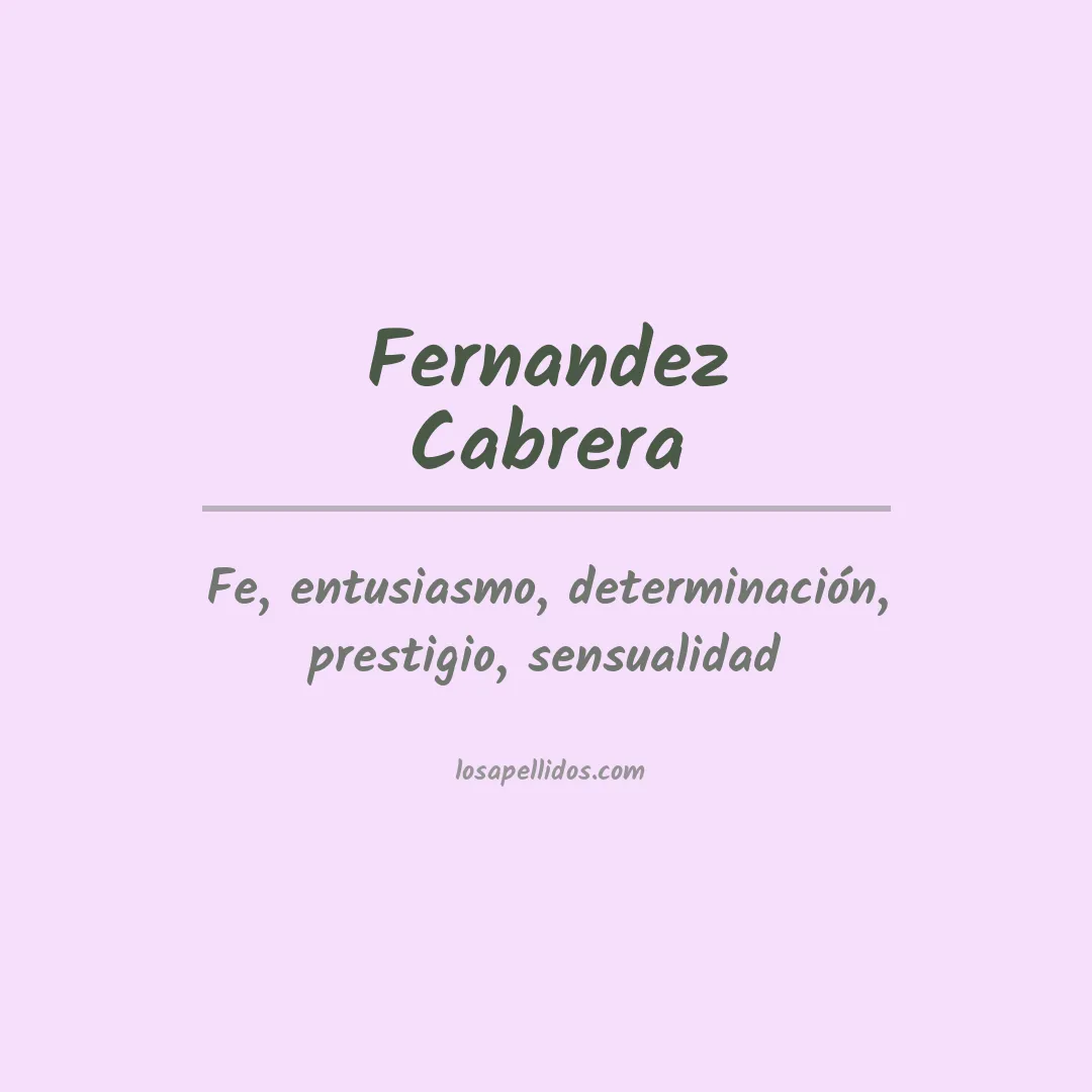 Significado del Apellido Fernandez cabrera