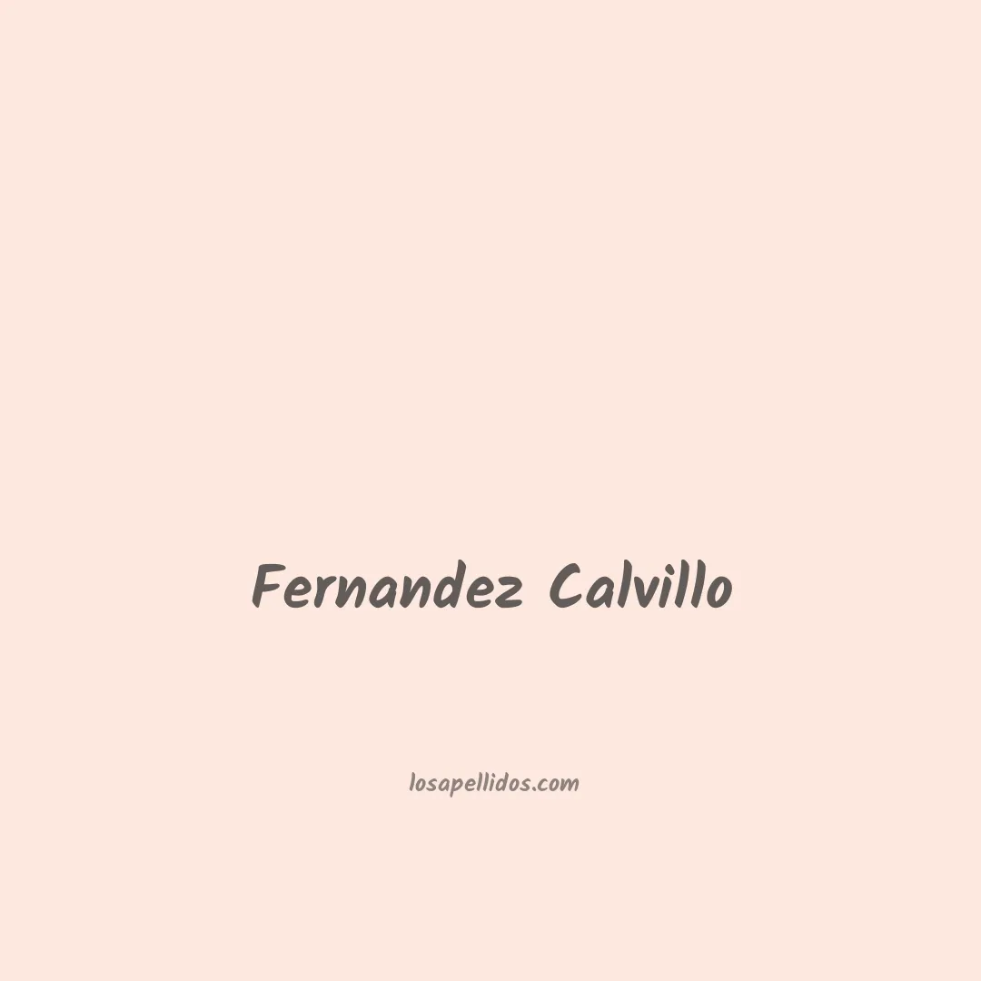 Fernandez calvillo en chino