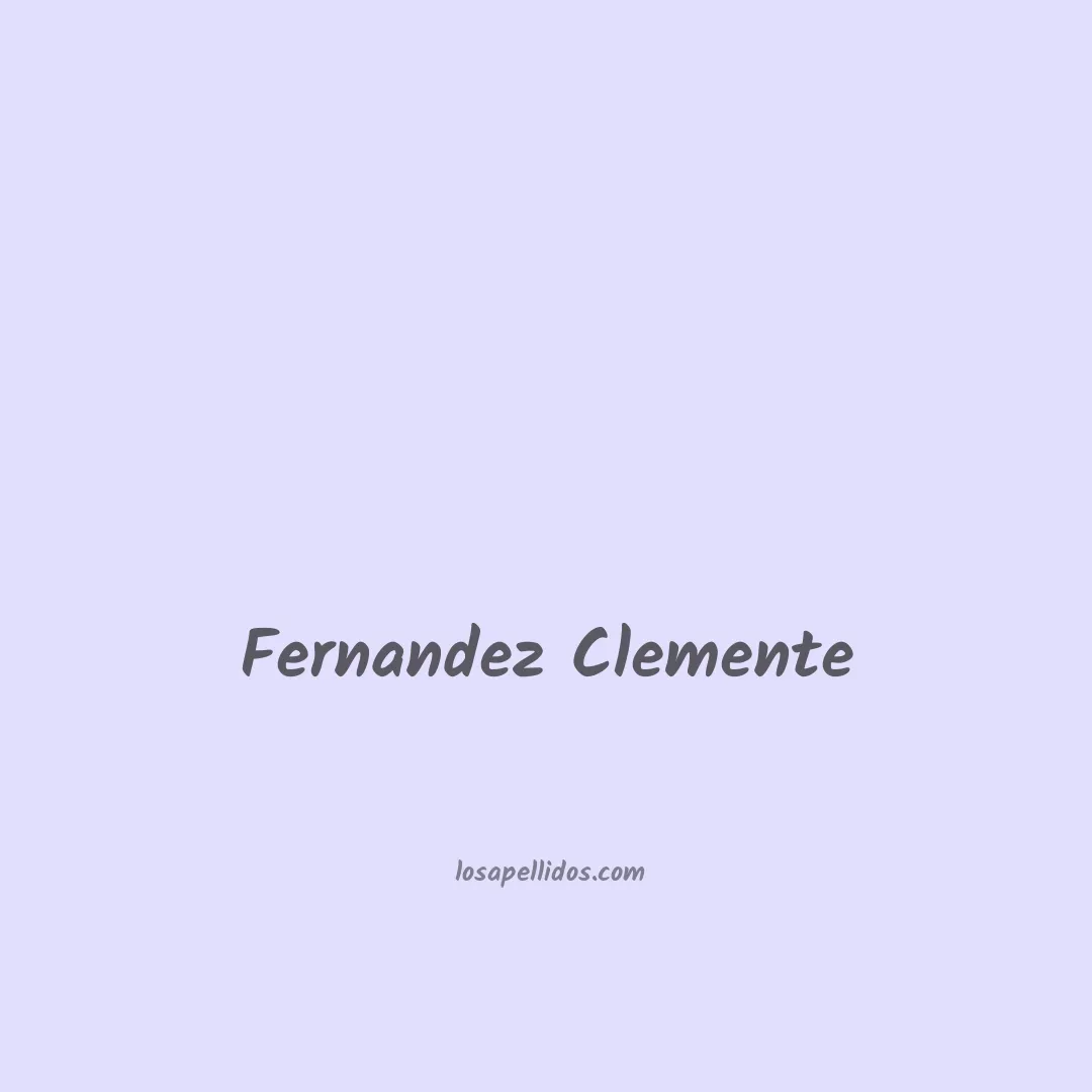 Fernandez clemente en chino