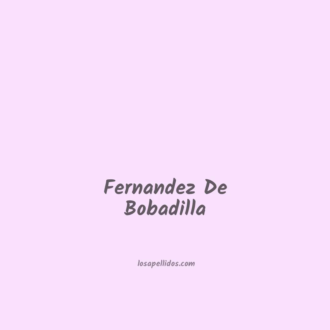 Fernandez de bobadilla en chino