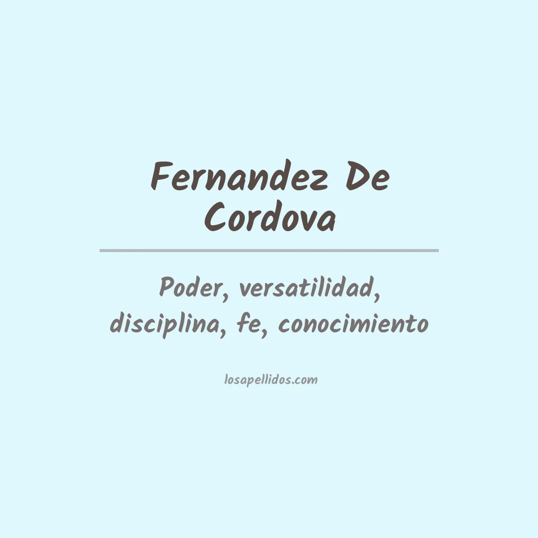 Significado del Apellido Fernandez de cordova
