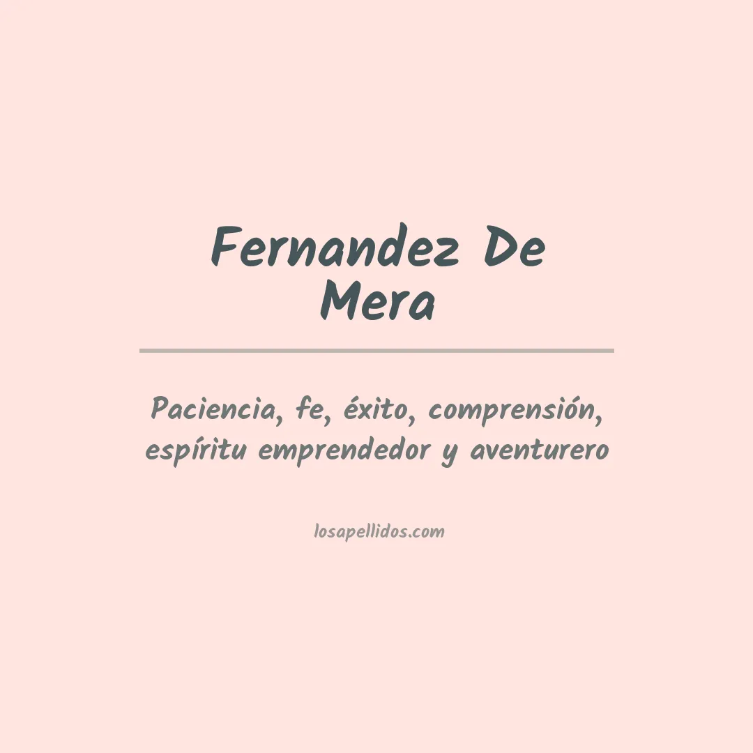 Significado del Apellido Fernandez de mera