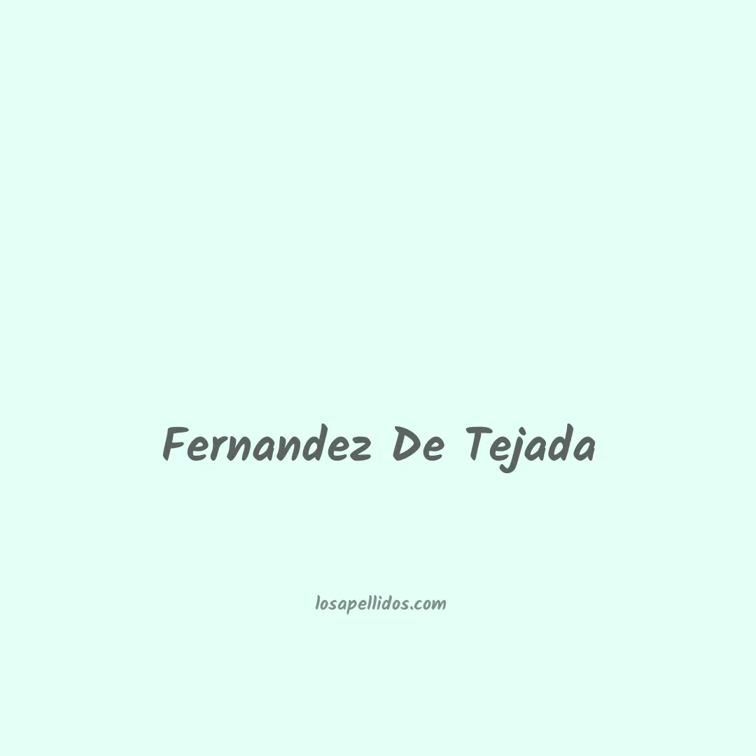 Fernandez de tejada en chino