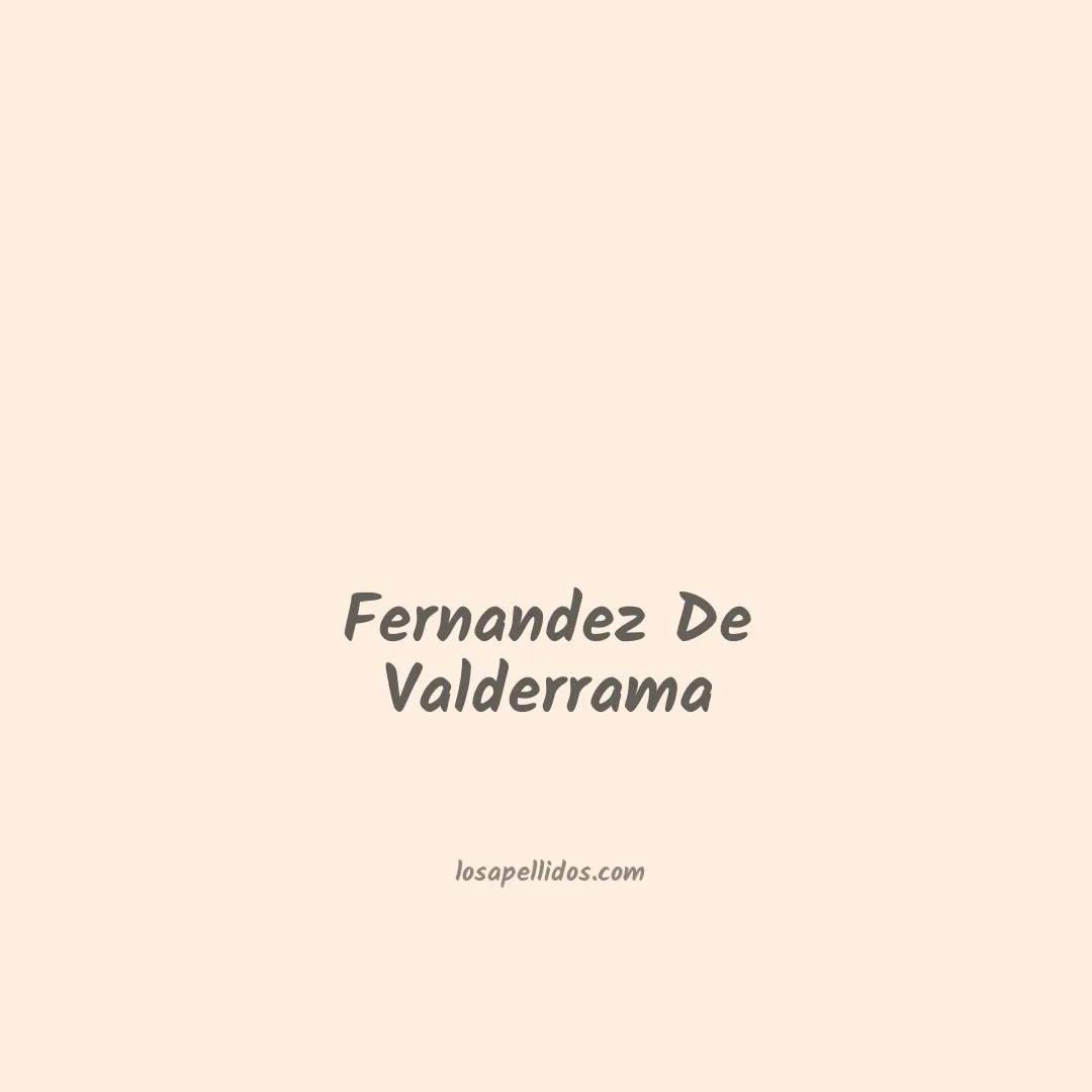 Fernandez de valderrama en chino