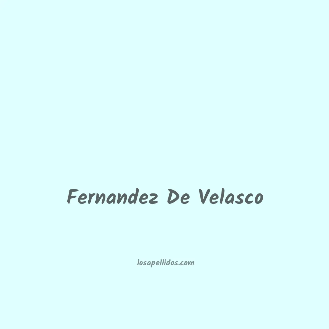 Fernandez de velasco en chino