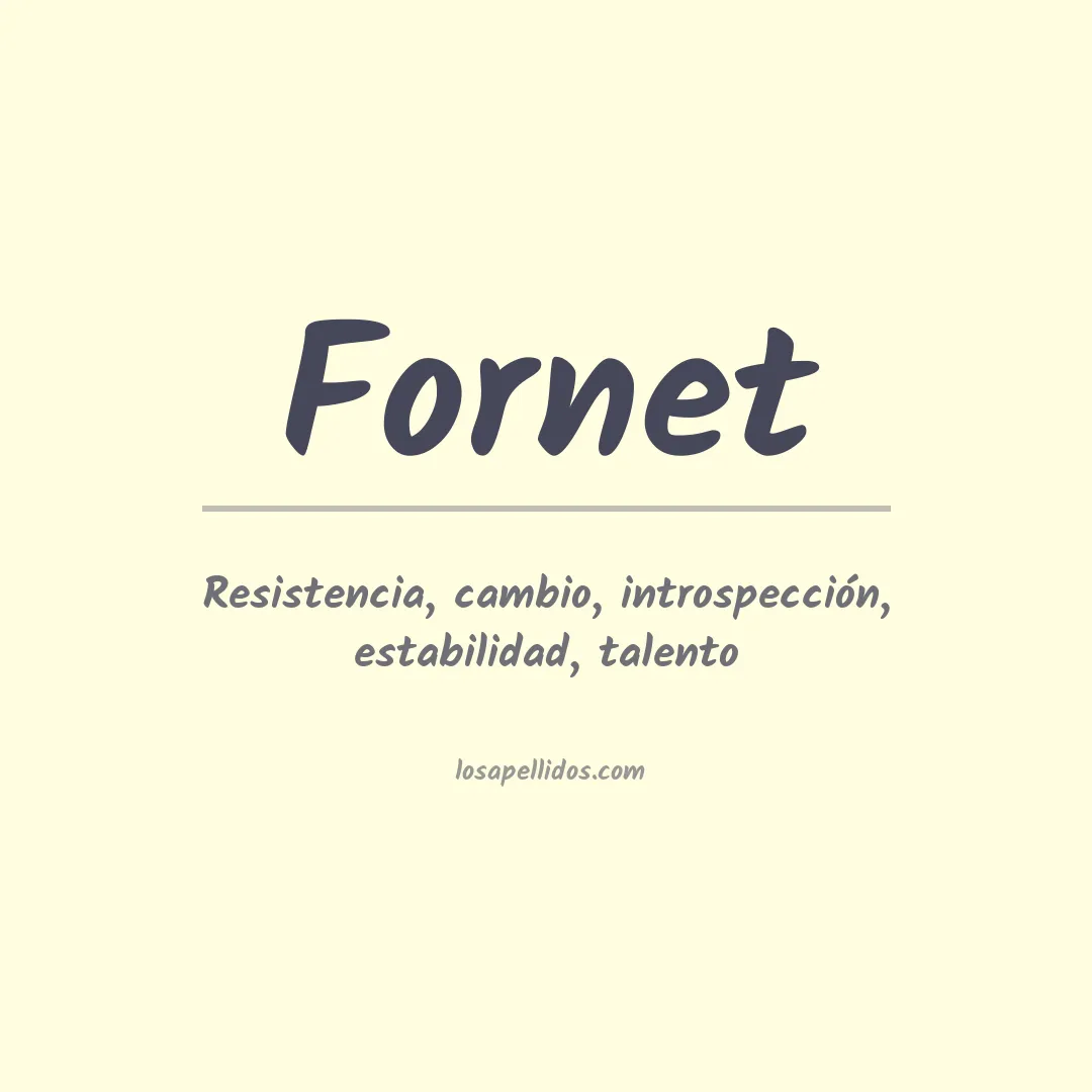 Significado del Apellido Fornet