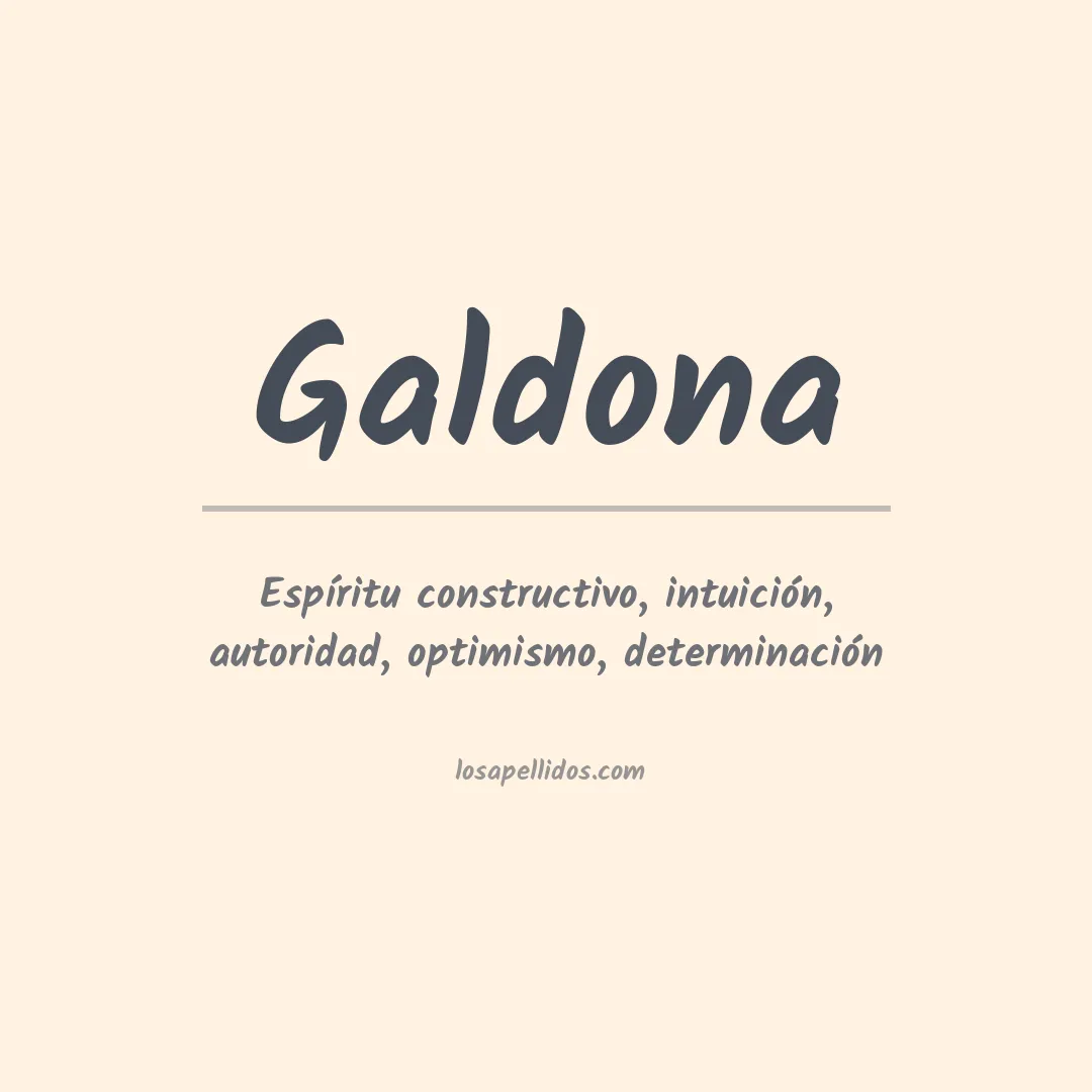 Significado del Apellido Galdona