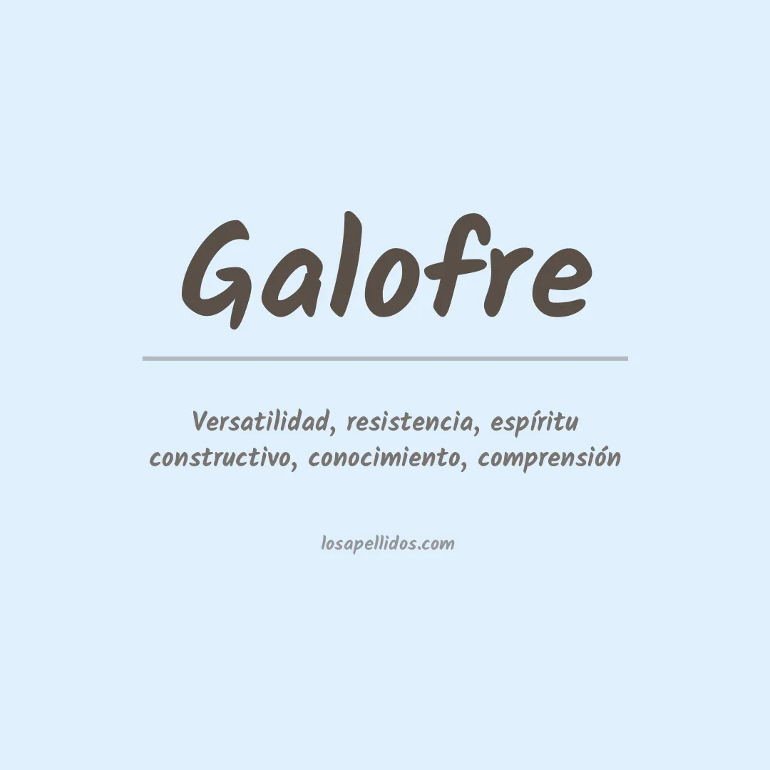 Apellido Galofre