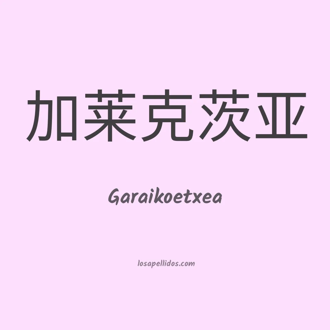 Garaikoetxea en chino