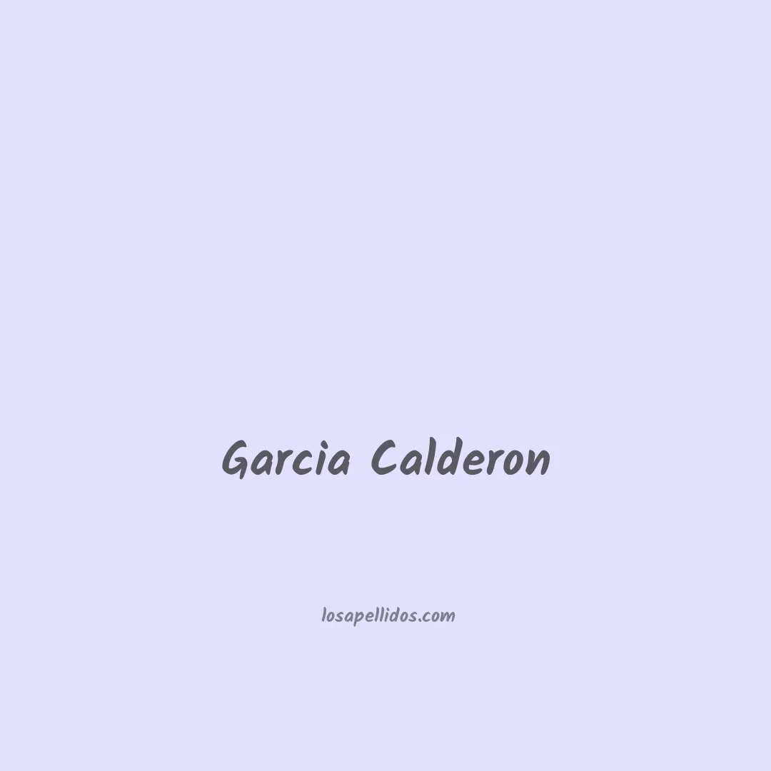 Garcia calderon en chino