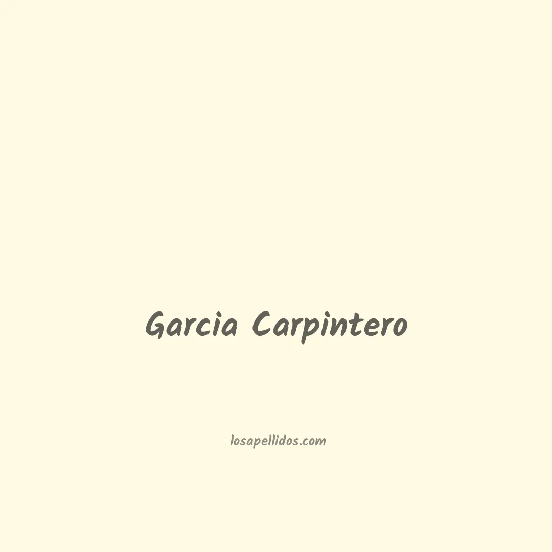 Garcia carpintero en chino