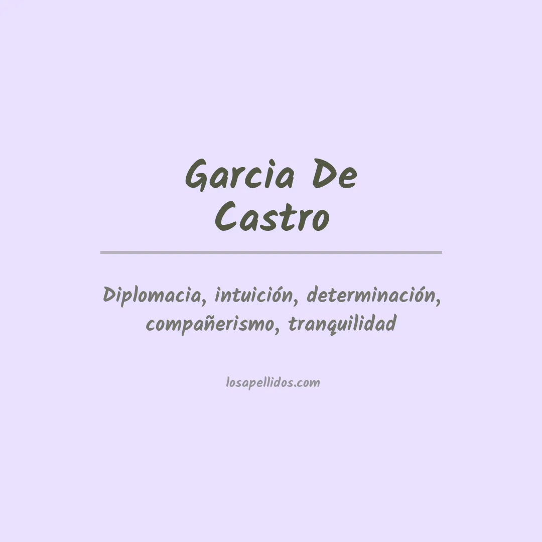 Significado del Apellido Garcia de castro