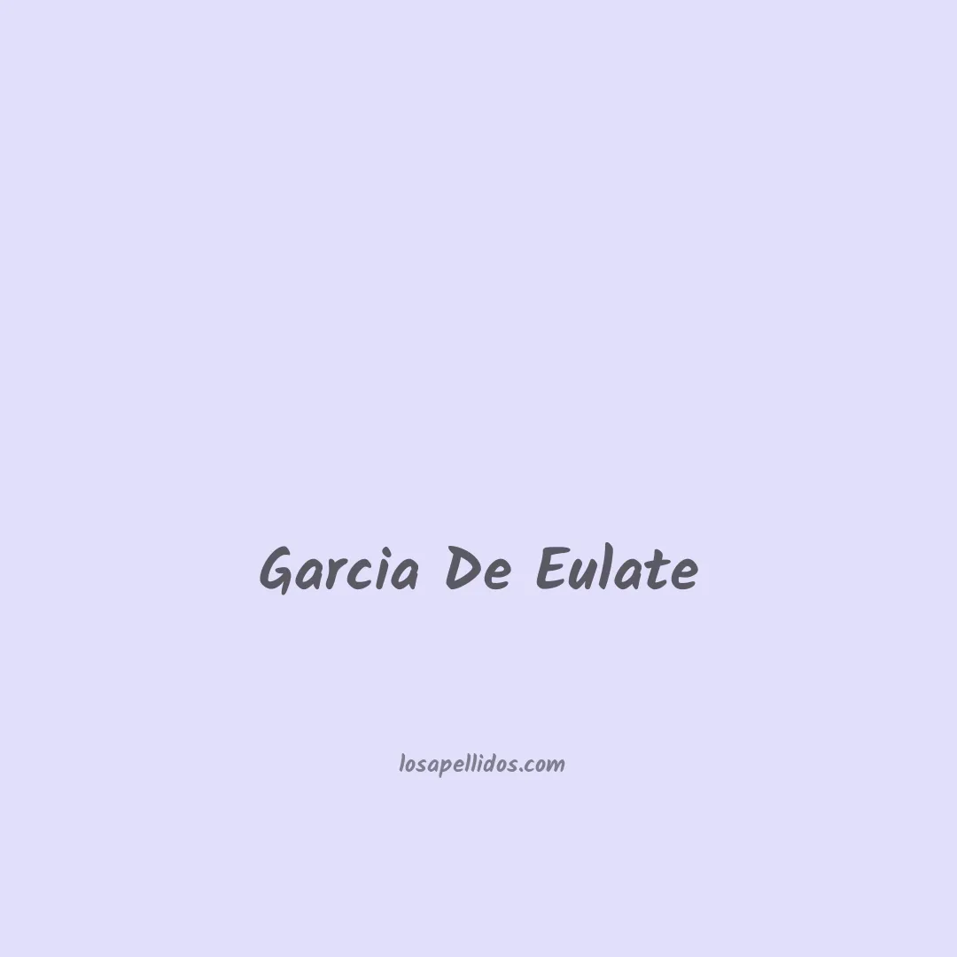 Garcia de eulate en chino
