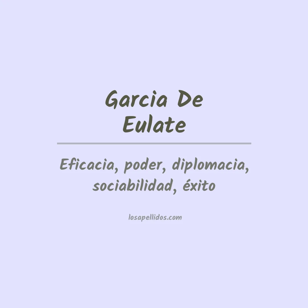 Significado del Apellido Garcia de eulate