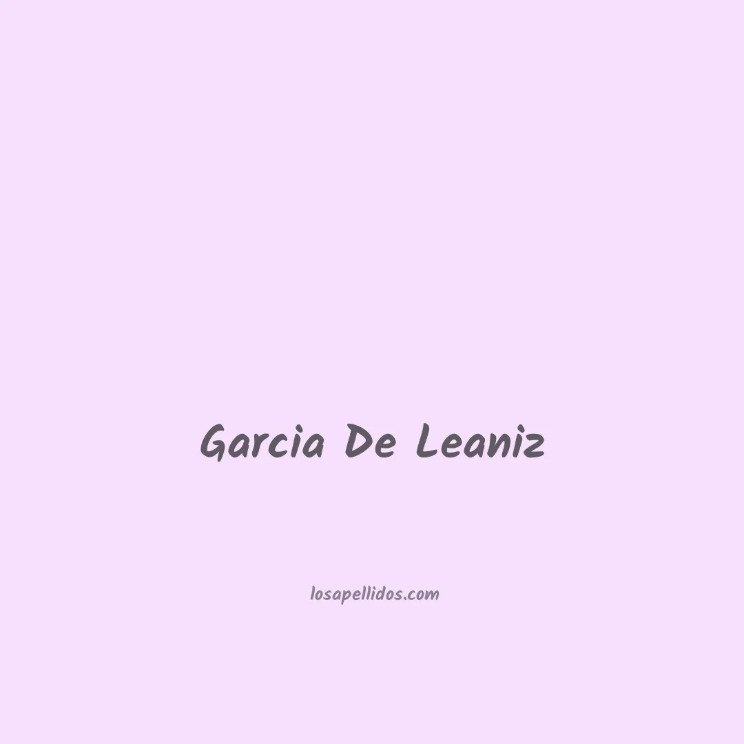 Garcia de leaniz en chino