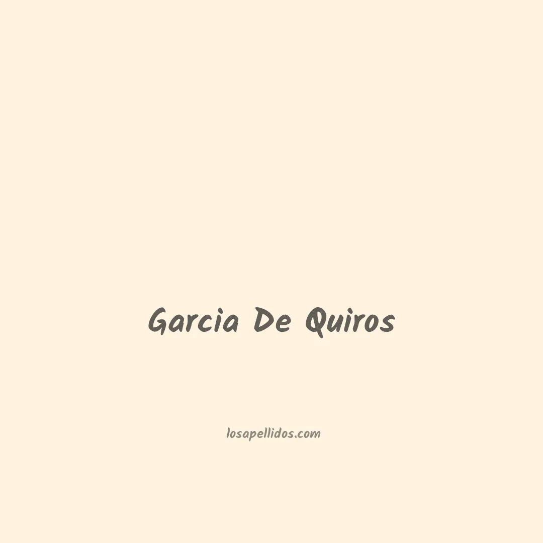 Garcia de quiros en chino