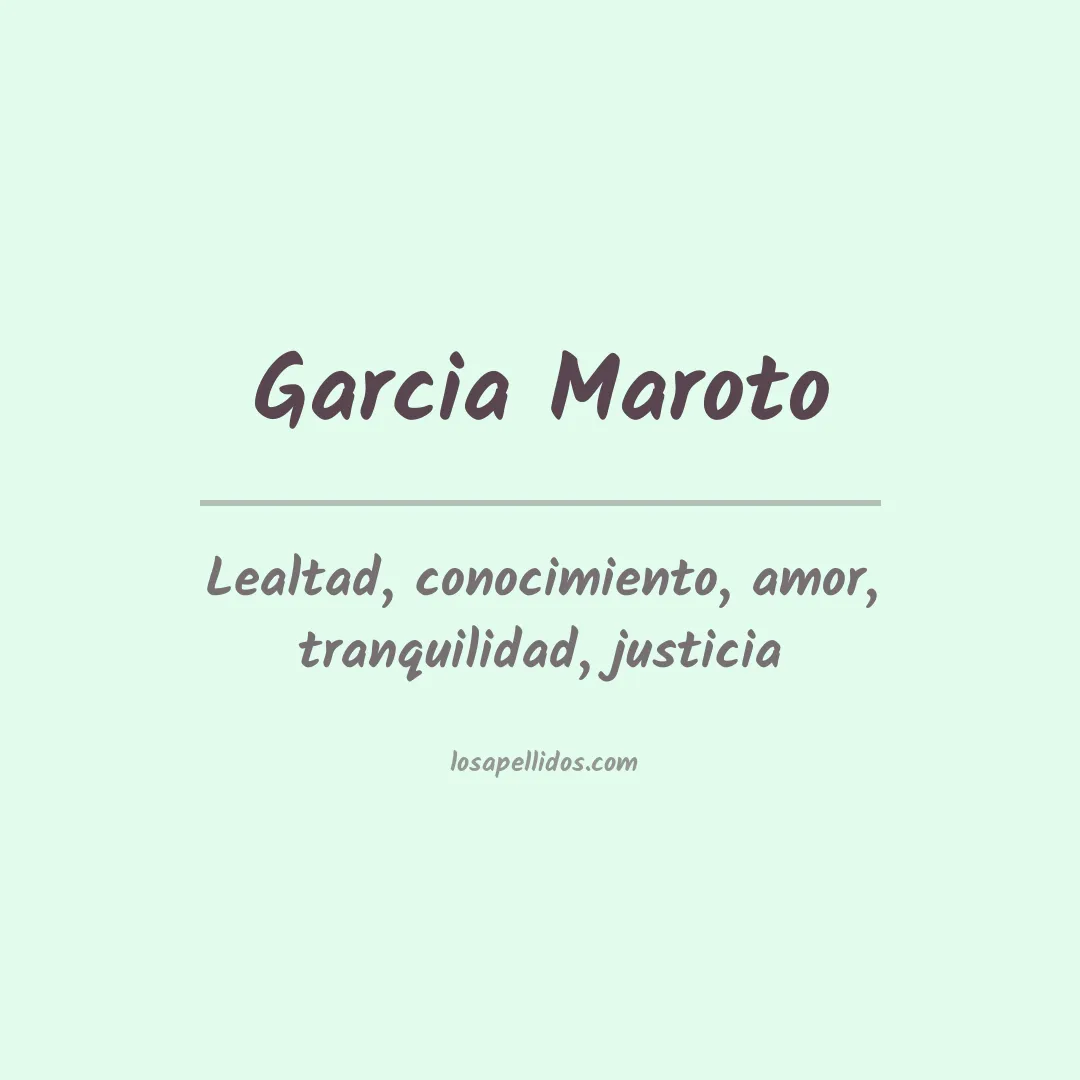 Significado del Apellido Garcia maroto
