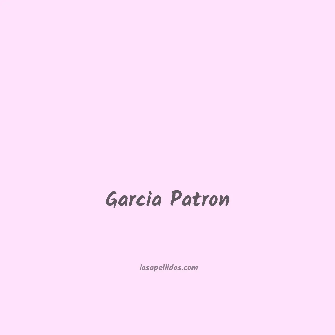 Garcia patron en chino