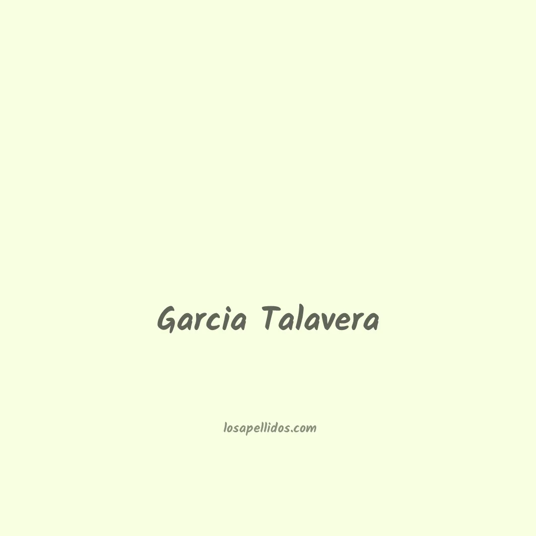 Garcia talavera en chino