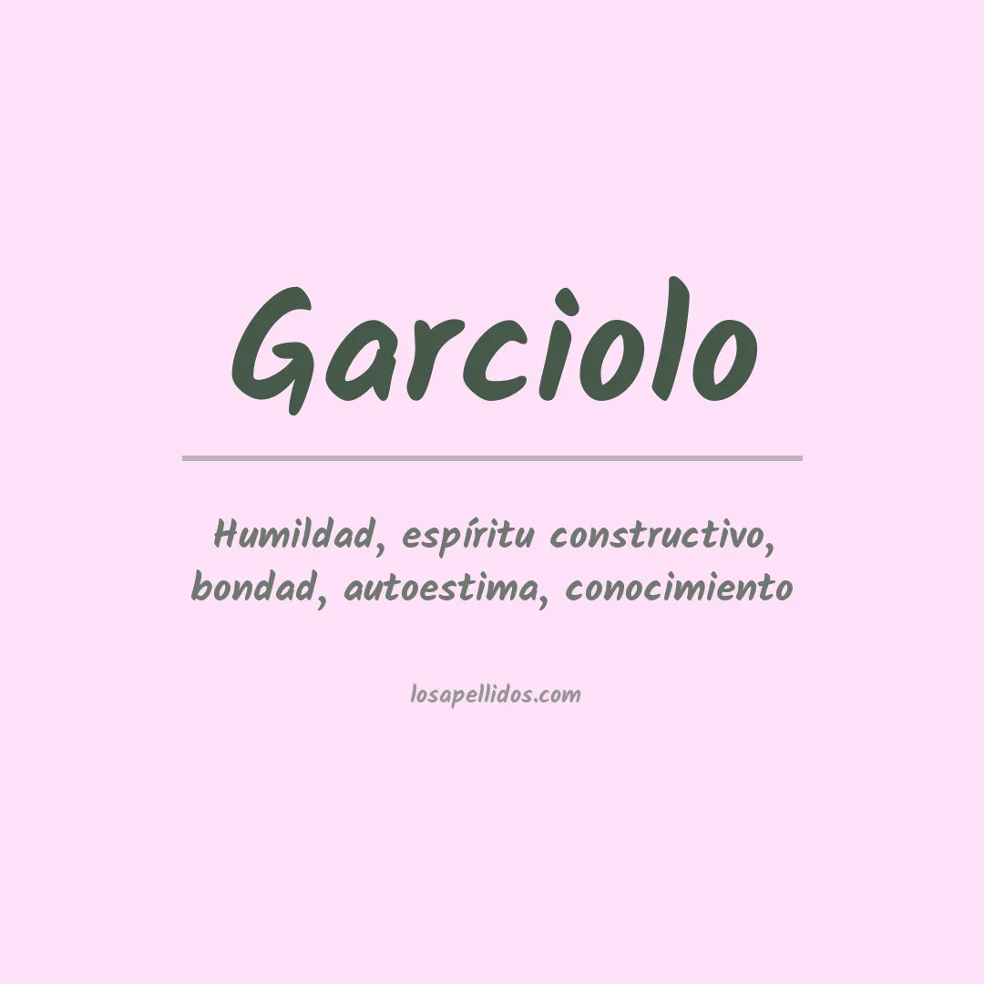 Significado del Apellido Garciolo