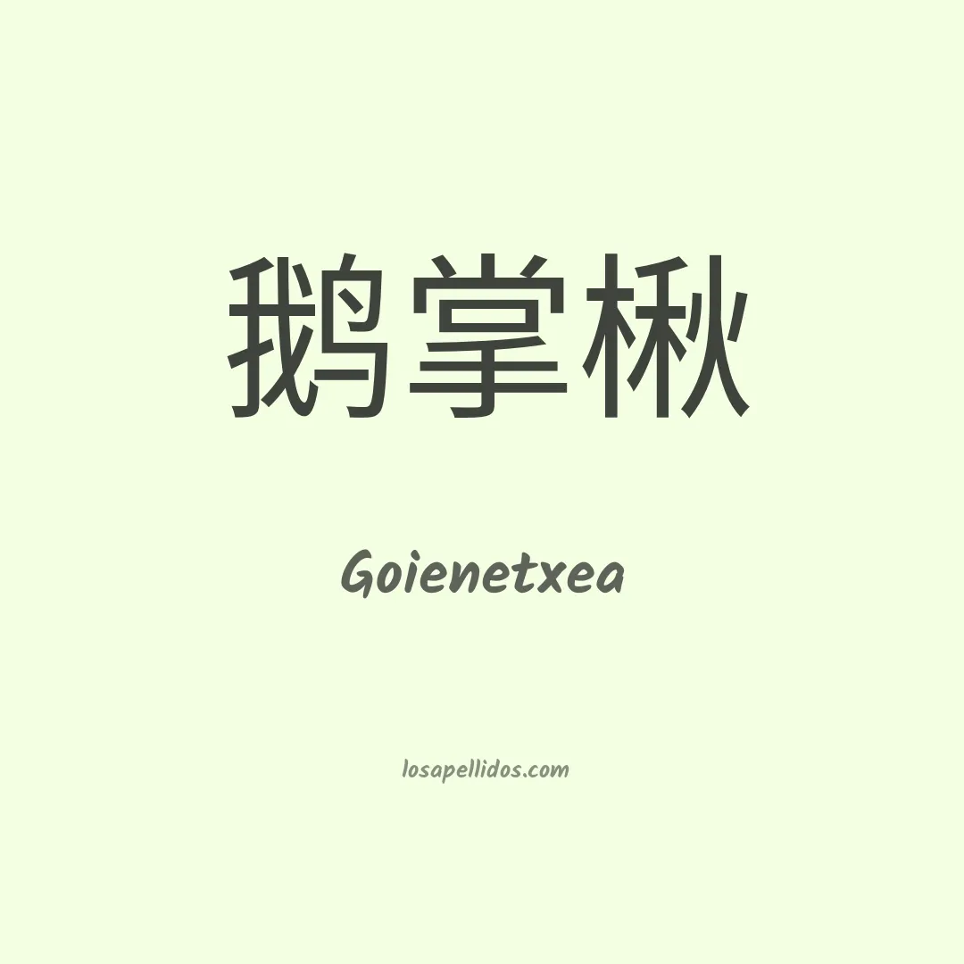 Goienetxea en chino