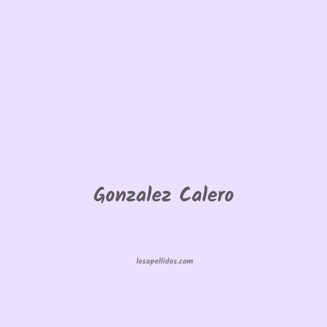 Gonzalez calero en chino