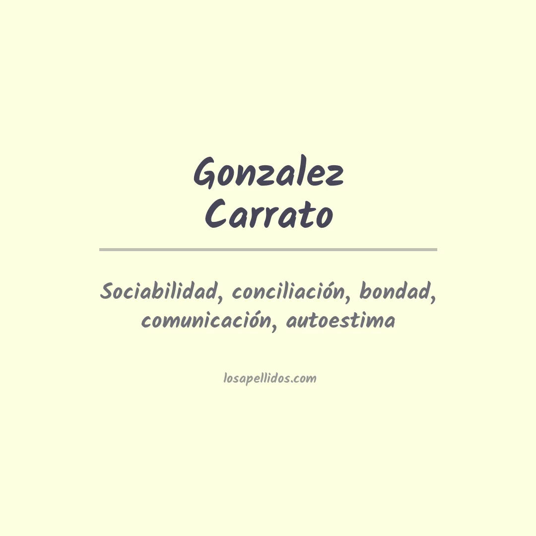 Significado del Apellido Gonzalez carrato