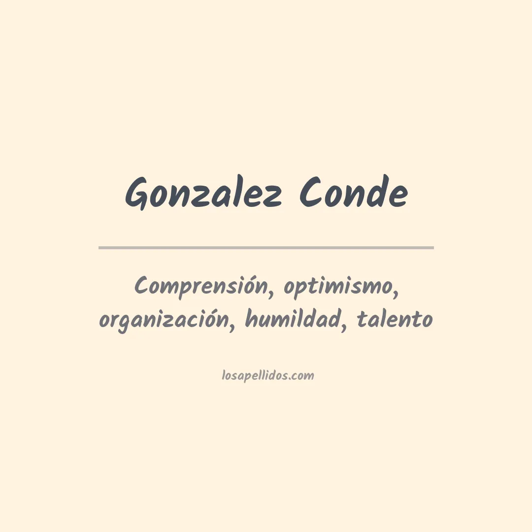 Significado del Apellido Gonzalez conde