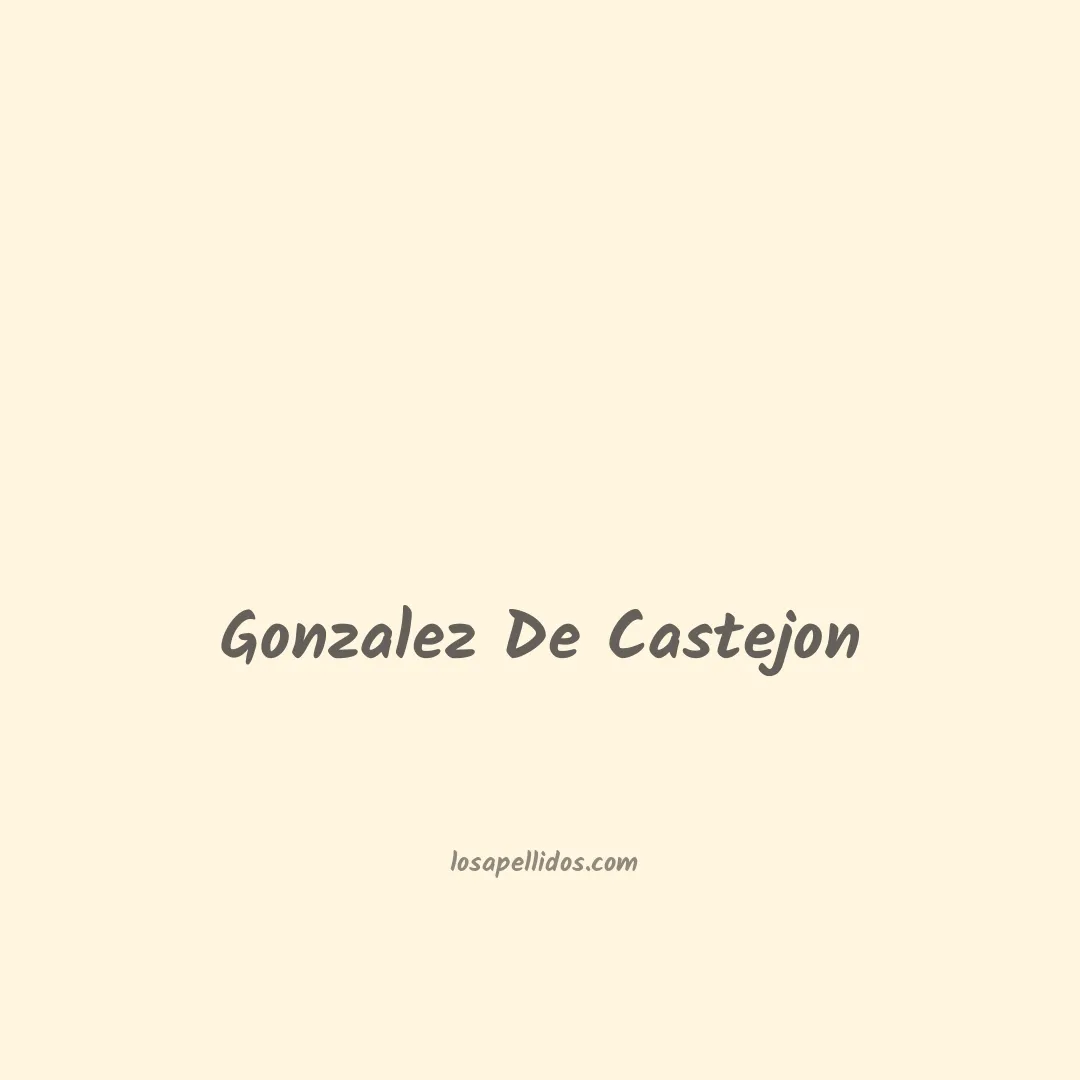 Gonzalez de castejon en chino