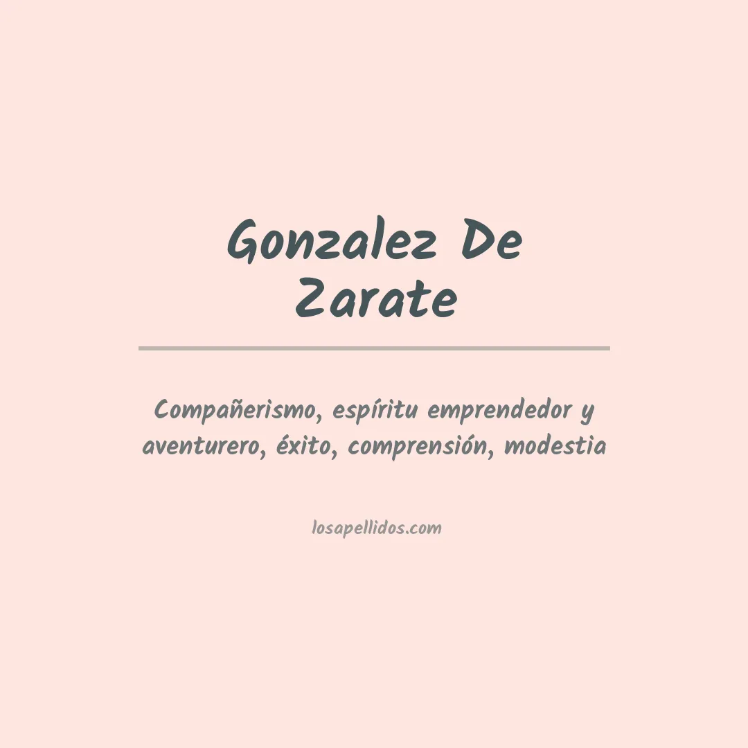 Significado del Apellido Gonzalez de zarate