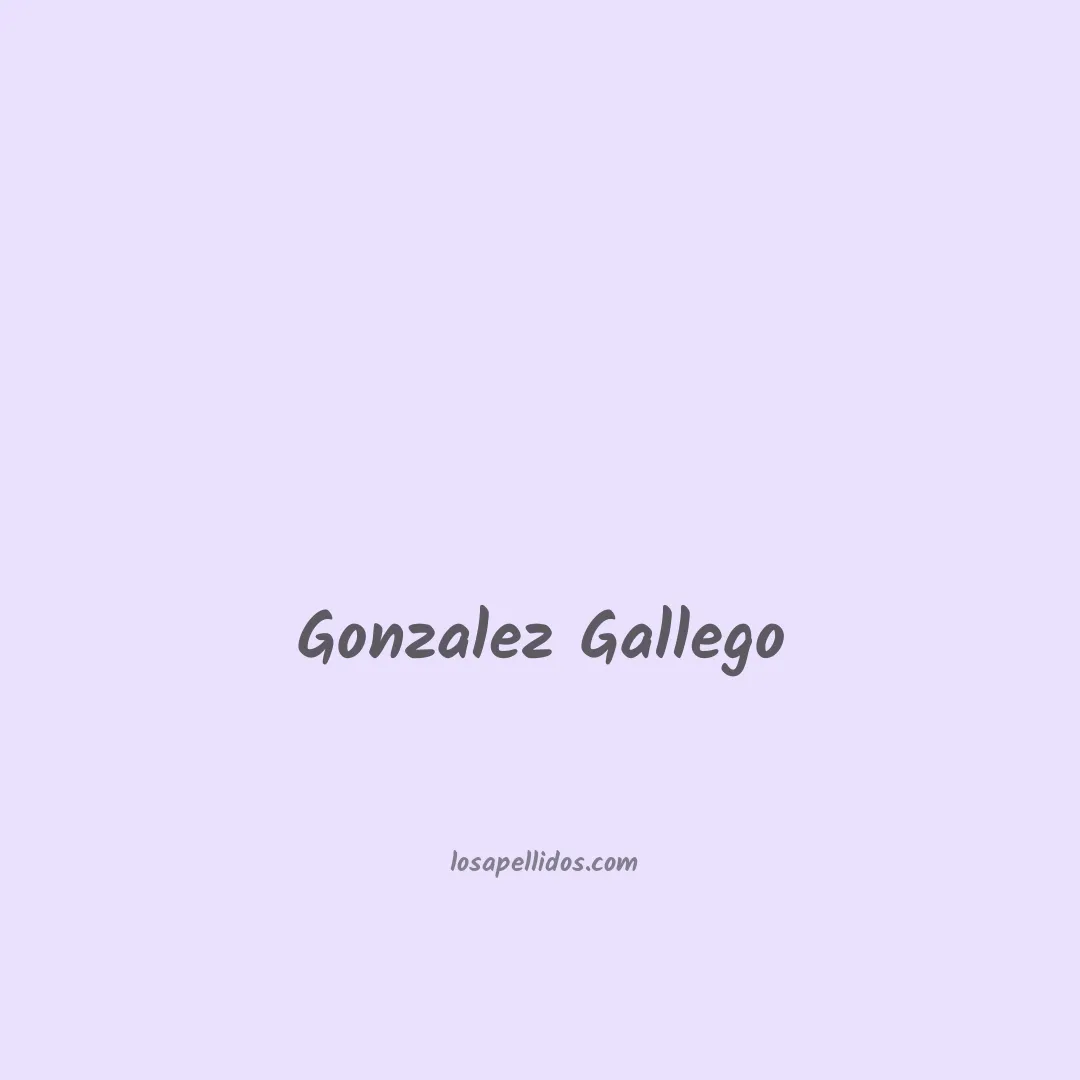 Gonzalez gallego en chino
