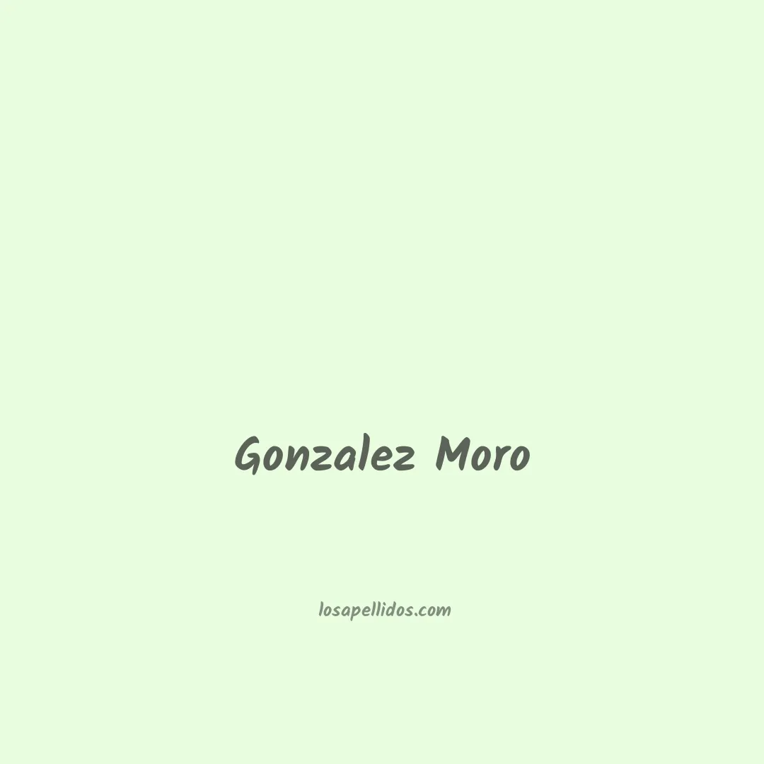 Gonzalez moro en chino