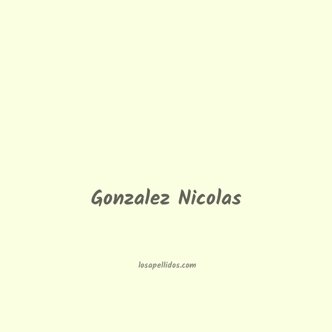 Gonzalez nicolas en chino
