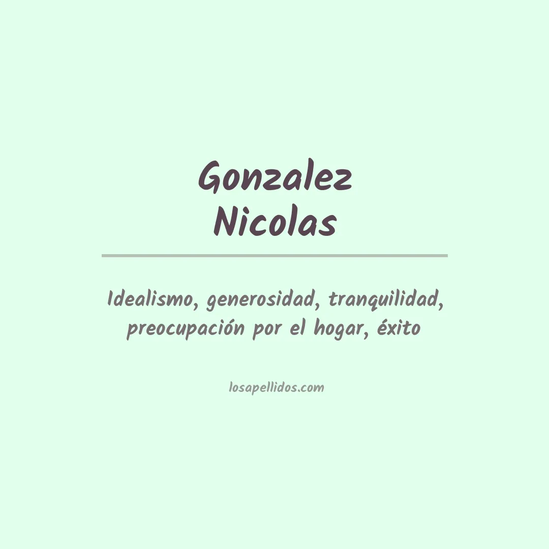 Significado del Apellido Gonzalez nicolas