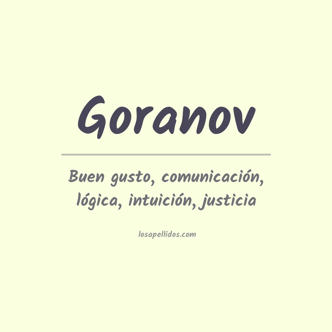 Apellido Goranov