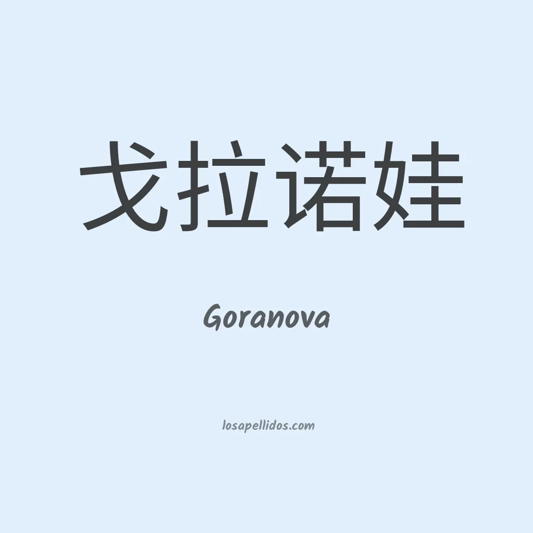 Goranova en chino