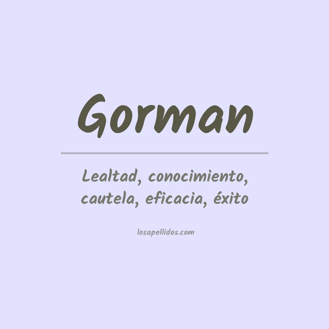 Apellido Gorman